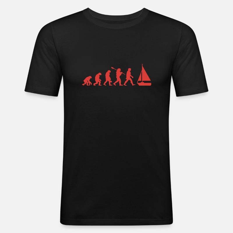 Evolution Sailboat Boat - Men's Slim Fit T-Shirt - black