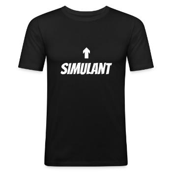 faux malade - T-shirt près du corps Homme - noir - Devant - Nik (191cm)