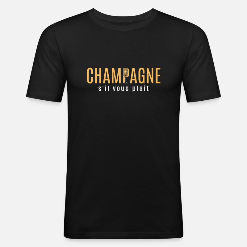 Bitte - Männer Slim Fit T-Shirt - Schwarz