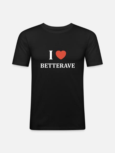 i love betterave - T-shirt près du corps Homme - noir