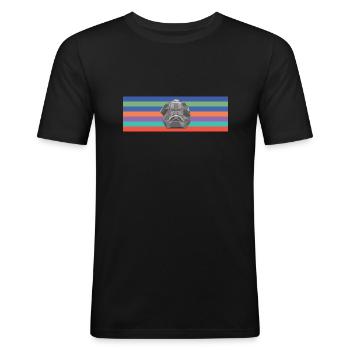 Karl Mag's komplementär | Karl Marx - Männer Slim Fit T-Shirt - Schwarz - Vorne - Nik (191cm)