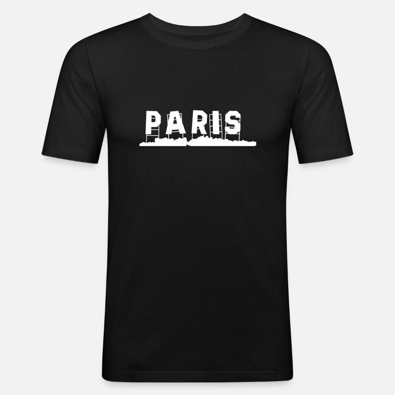 Paris - Männer Slim Fit T-Shirt - Schwarz