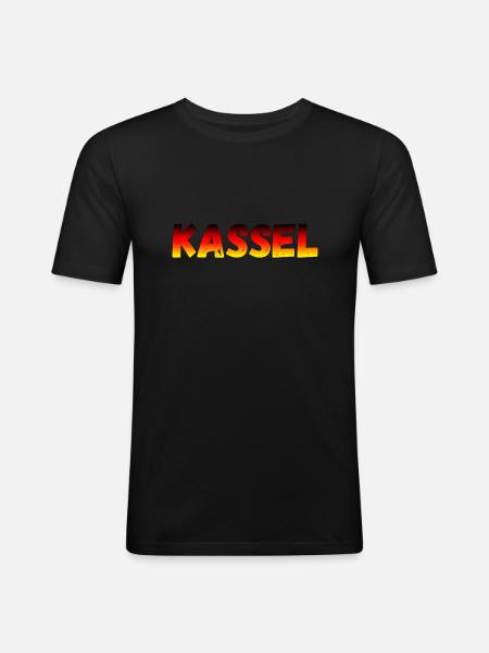 Kassel - Männer Slim Fit T-Shirt - Schwarz