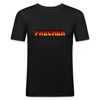Frechen - Männer Slim Fit T-Shirt - Schwarz - Vorne - Nik (191cm)