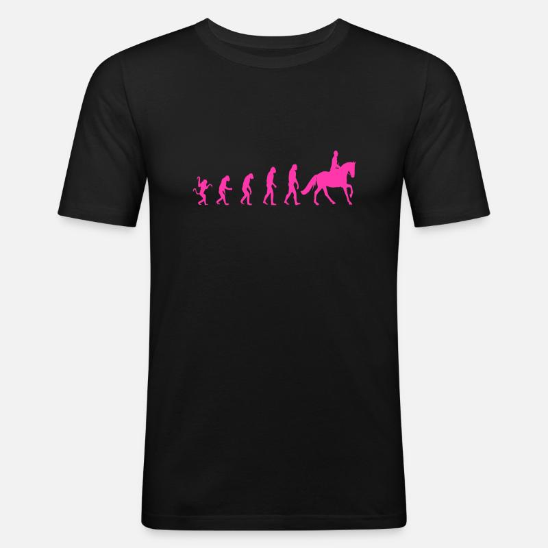 Cavalier Evolution Cheval - T-shirt près du corps Homme - noir