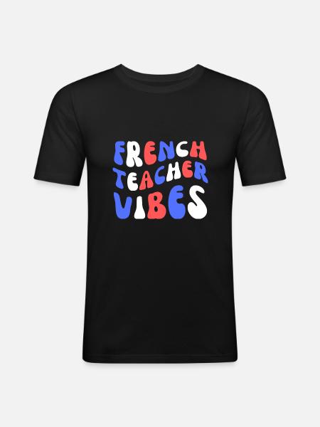 French Teacher Vibes - Men's Slim Fit T-Shirt - black