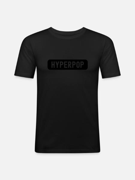 Retro 90s Hyperpop Aesthetic Music - Men's Slim Fit T-Shirt - black