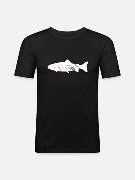 I love trout white - Men's Slim Fit T-Shirt - black