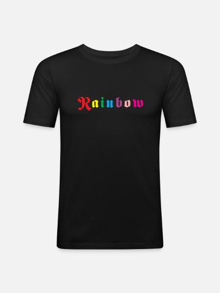Arc-en-ciel - T-shirt près du corps Homme - noir