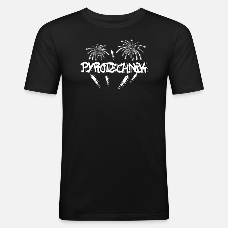 Pyrotechnik - Männer Slim Fit T-Shirt - Schwarz