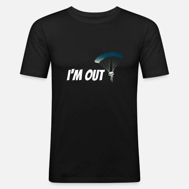 Fallschirm - Männer Slim Fit T-Shirt - Schwarz