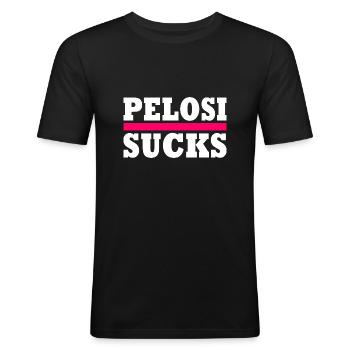 Nancy pelosi sucks - T-shirt près du corps Homme - noir - Devant - Nik (191cm)