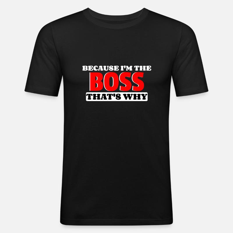 Chef Spruch - Männer Slim Fit T-Shirt - Schwarz