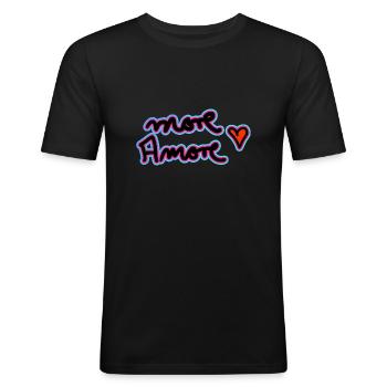 more Amore - Men's Slim Fit T-Shirt - black - Front - Nik (191cm)