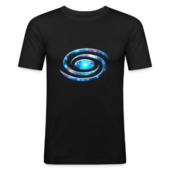 Spiral galaxy, universe, cosmos, milky way - Männer Slim Fit T-Shirt - Schwarz - Vorne - Nik (191cm)
