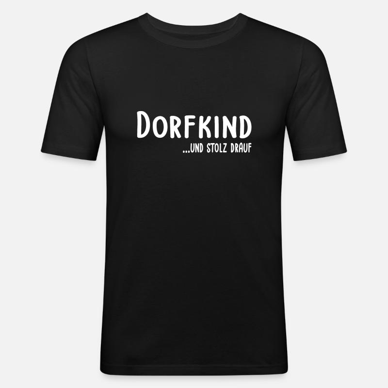 Dorfkind - Männer Slim Fit T-Shirt - Schwarz