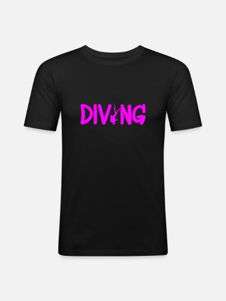 Tauchen - Männer Slim Fit T-Shirt - Schwarz