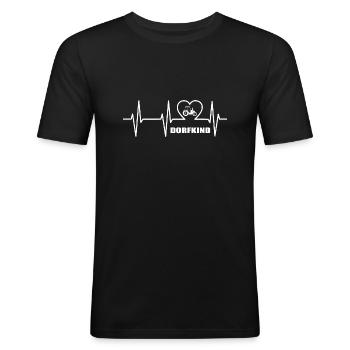 Traktor - Männer Slim Fit T-Shirt - Schwarz - Vorne - Nik (191cm)