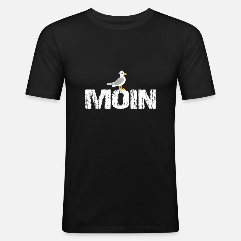Moin - Männer Slim Fit T-Shirt - Schwarz