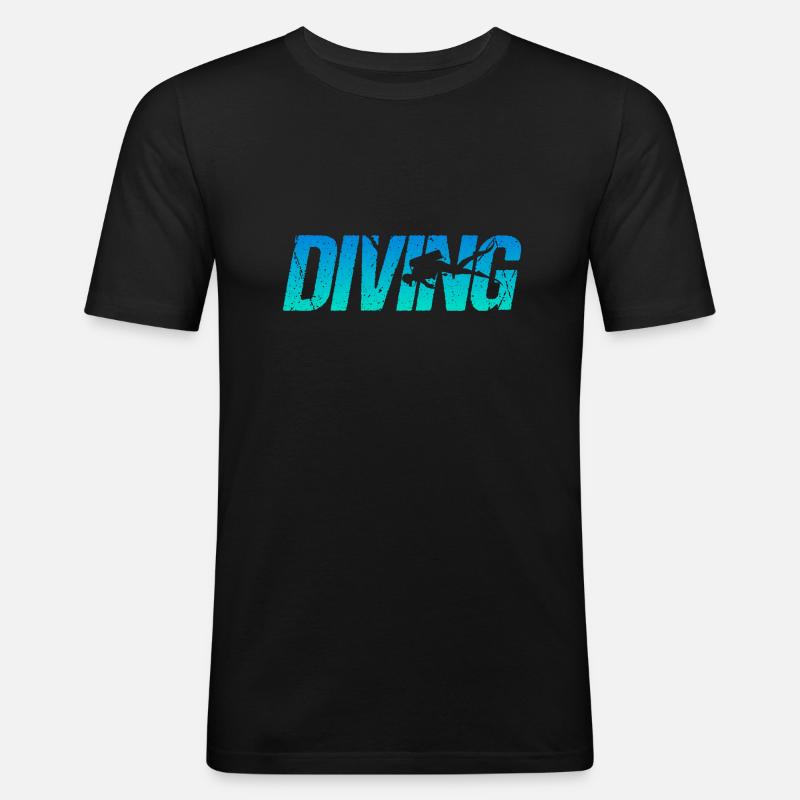 Tauchen - Männer Slim Fit T-Shirt - Schwarz