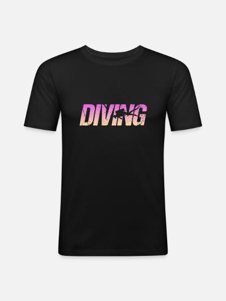Tauchen Diving - Männer Slim Fit T-Shirt - Schwarz