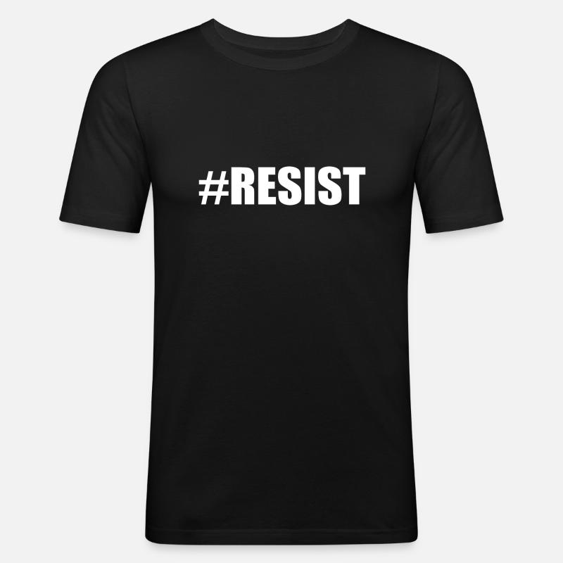 Resist - Männer Slim Fit T-Shirt - Schwarz