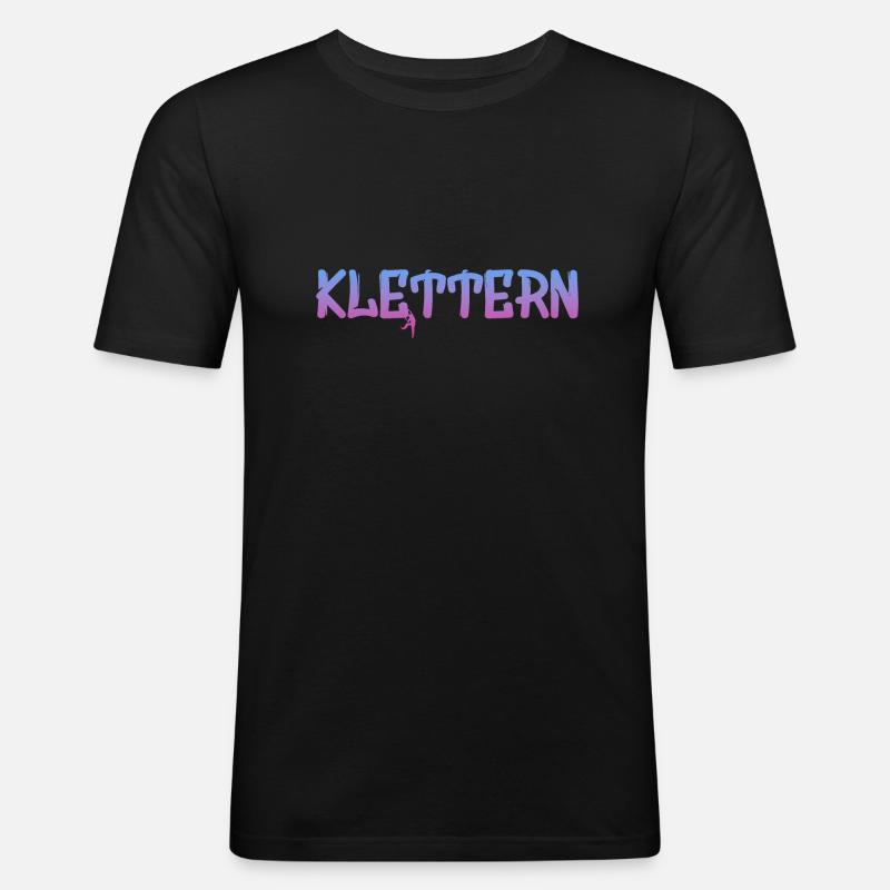Klettern - Männer Slim Fit T-Shirt - Schwarz