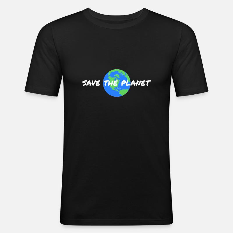 Umweltschutz - Männer Slim Fit T-Shirt - Schwarz