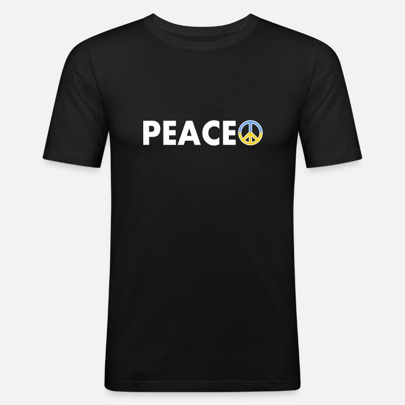 peace - Männer Slim Fit T-Shirt - Schwarz