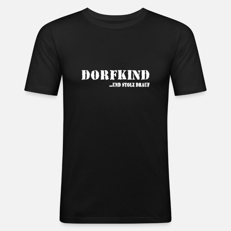 Dorfkind - Männer Slim Fit T-Shirt - Schwarz