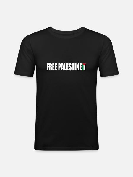 Free palestine - Men's Slim Fit T-Shirt - black