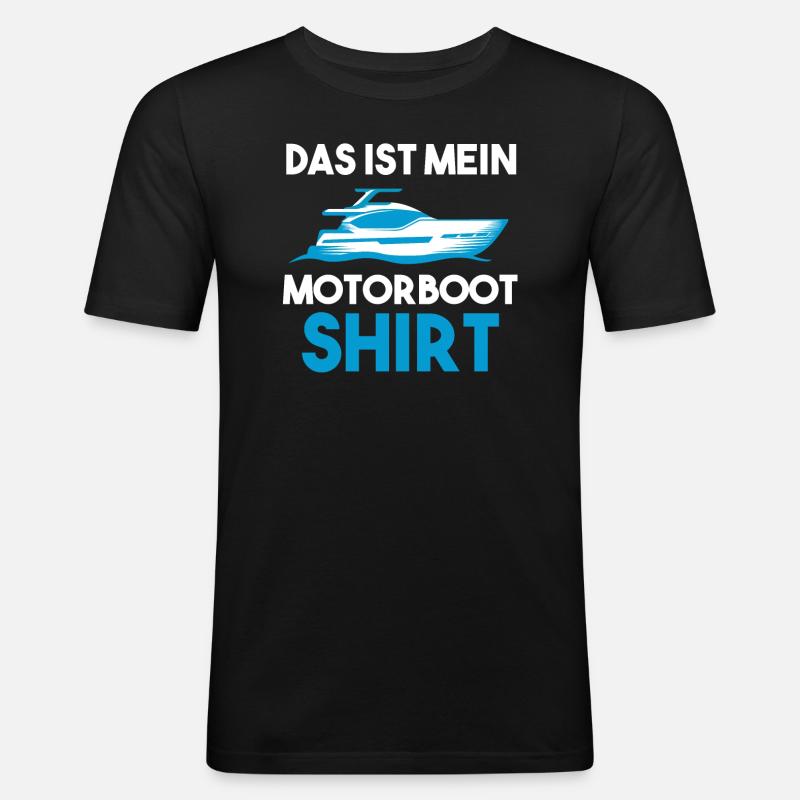 Motorboot Boot Bootfahren Geschenk - Männer Slim Fit T-Shirt - Schwarz