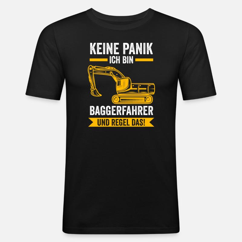 Baggerfahrer Job Baggerführer Geschenk - Männer Slim Fit T-Shirt - Schwarz