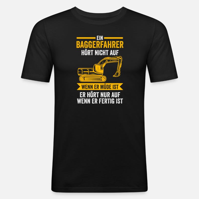 Baggerfahrer Job Baggerführer Geschenk - Männer Slim Fit T-Shirt - Schwarz