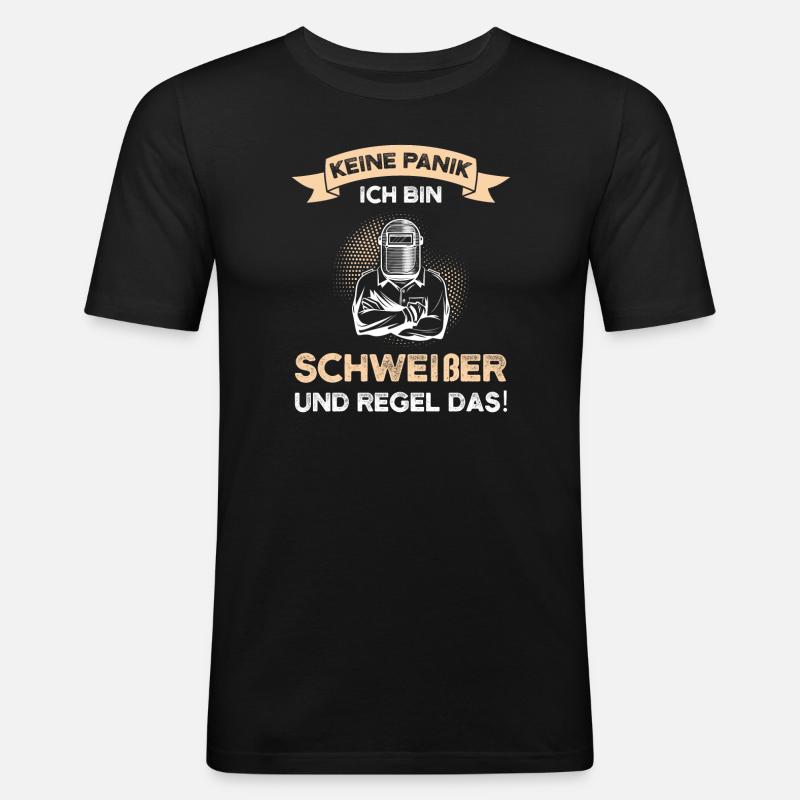 Schweißer Beruf Schweisser Geschenk - Männer Slim Fit T-Shirt - Schwarz