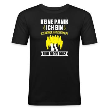 Chorleiterin Beruf Chorsänger Geschenk - Männer Slim Fit T-Shirt - Schwarz - Vorne - Nik (191cm)