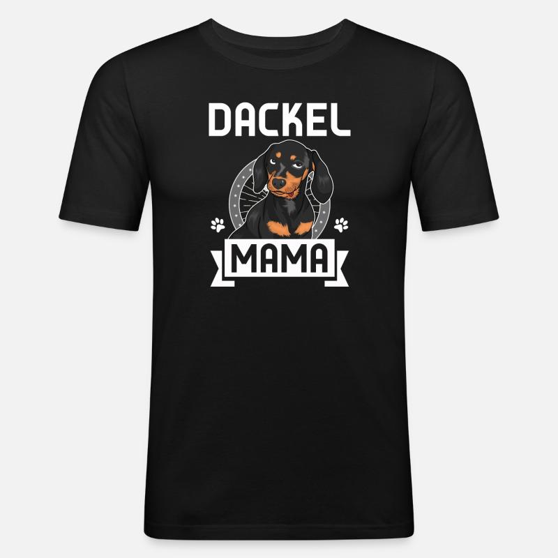 Dackel Mama Dackel Mama Geschenk - Männer Slim Fit T-Shirt - Schwarz