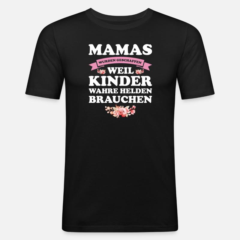 Mutter Mama Kinder Geschenk - Männer Slim Fit T-Shirt - Schwarz