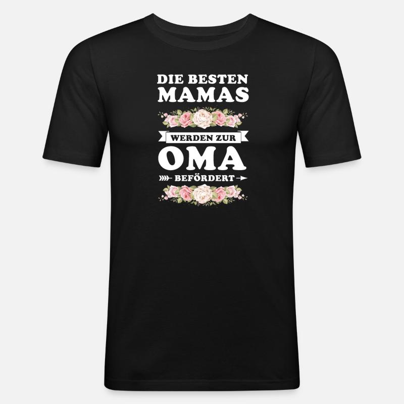 Mama Oma Mutter Geschenk - Männer Slim Fit T-Shirt - Schwarz