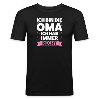 Oma Großmutter Großmütter Geschenk - Männer Slim Fit T-Shirt - Schwarz - Vorne - Nik (191cm)