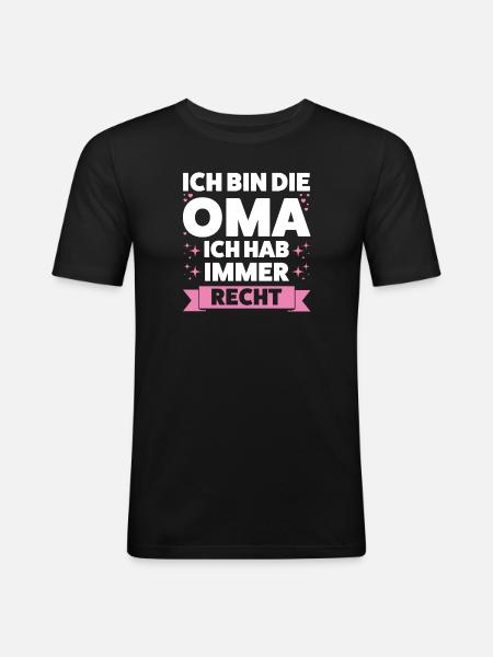 Oma Großmutter Großmütter Geschenk - Männer Slim Fit T-Shirt - Schwarz