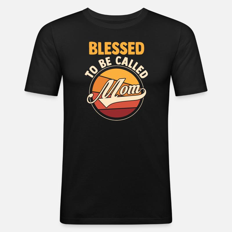 Mama Retro Mutter Geschenk - Männer Slim Fit T-Shirt - Schwarz