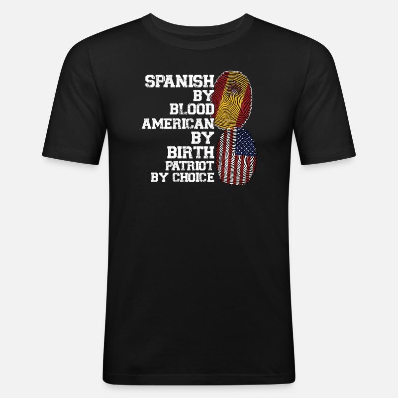 Spanisch Spanien Spanische Wurzeln Geschenk - Männer Slim Fit T-Shirt - Schwarz