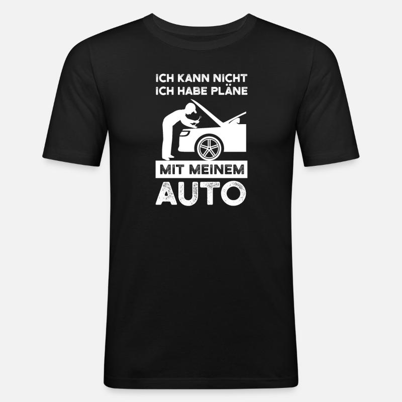 Auto Garage Autos Geschenk - Männer Slim Fit T-Shirt - Schwarz