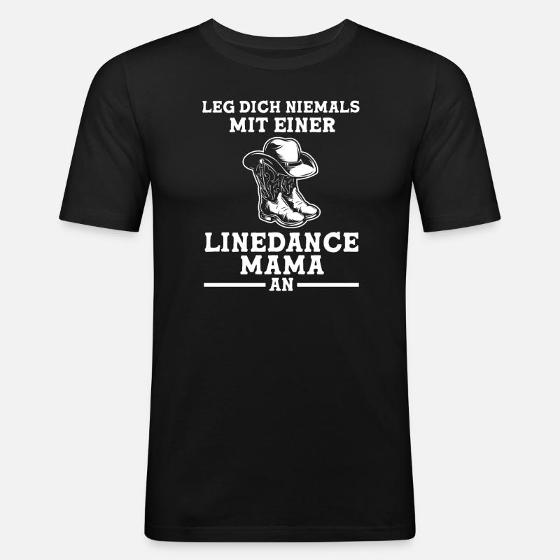 Linedance Mama Mutter Geschenk - Männer Slim Fit T-Shirt - Schwarz