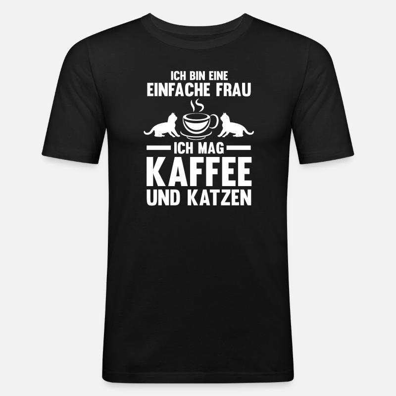 Kaffee Koffein Kaffeetrinker Geschenk - Männer Slim Fit T-Shirt - Schwarz