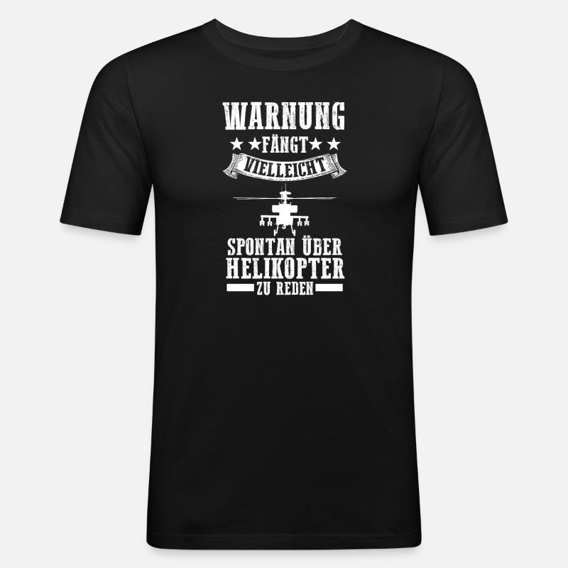 Helikopter Pilot Helikopter Pilot Geschenk - Männer Slim Fit T-Shirt - Schwarz