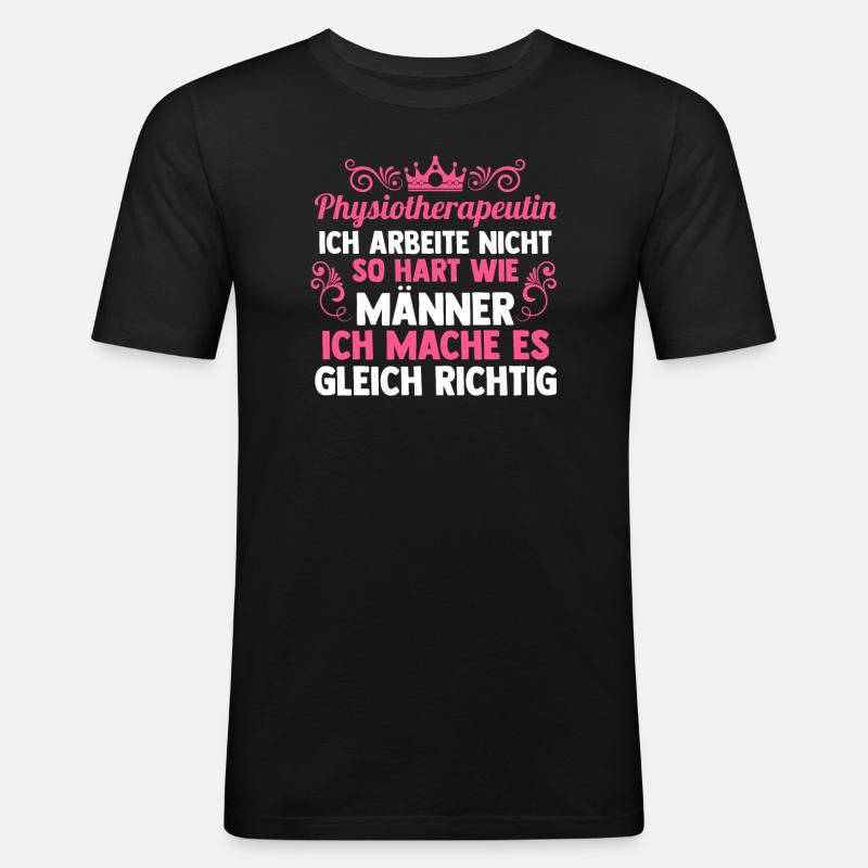Physiotherapeutin Beruf Physio Geschenk - Männer Slim Fit T-Shirt - Schwarz