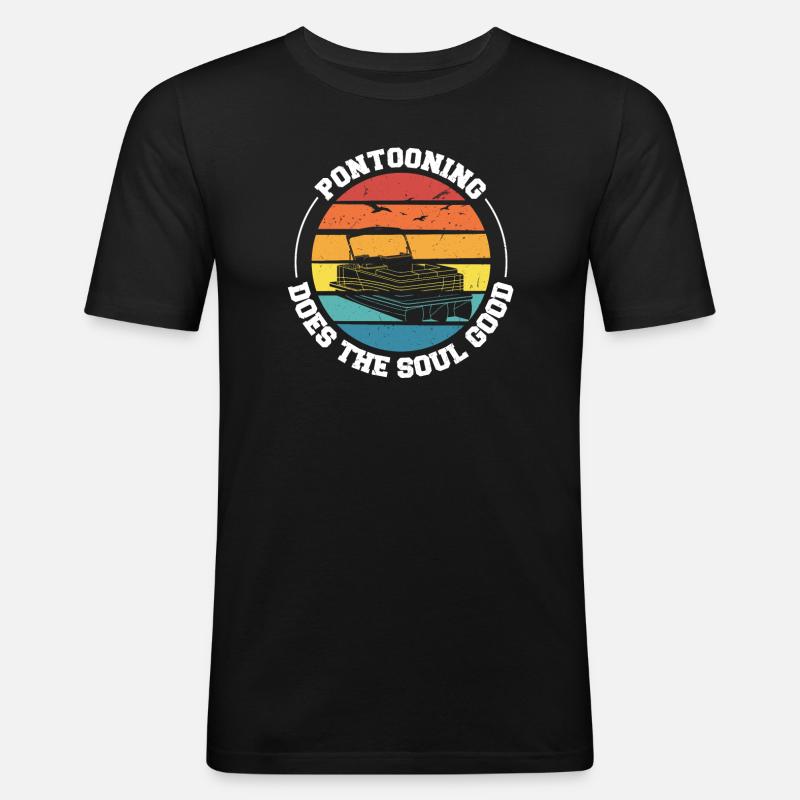Ponton Pontonierboot Geschenk - Männer Slim Fit T-Shirt - Schwarz