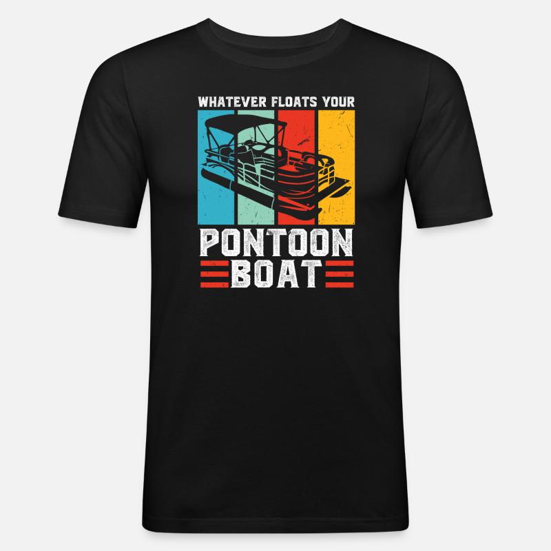 Ponton Pontonierboot Geschenk - Männer Slim Fit T-Shirt - Schwarz